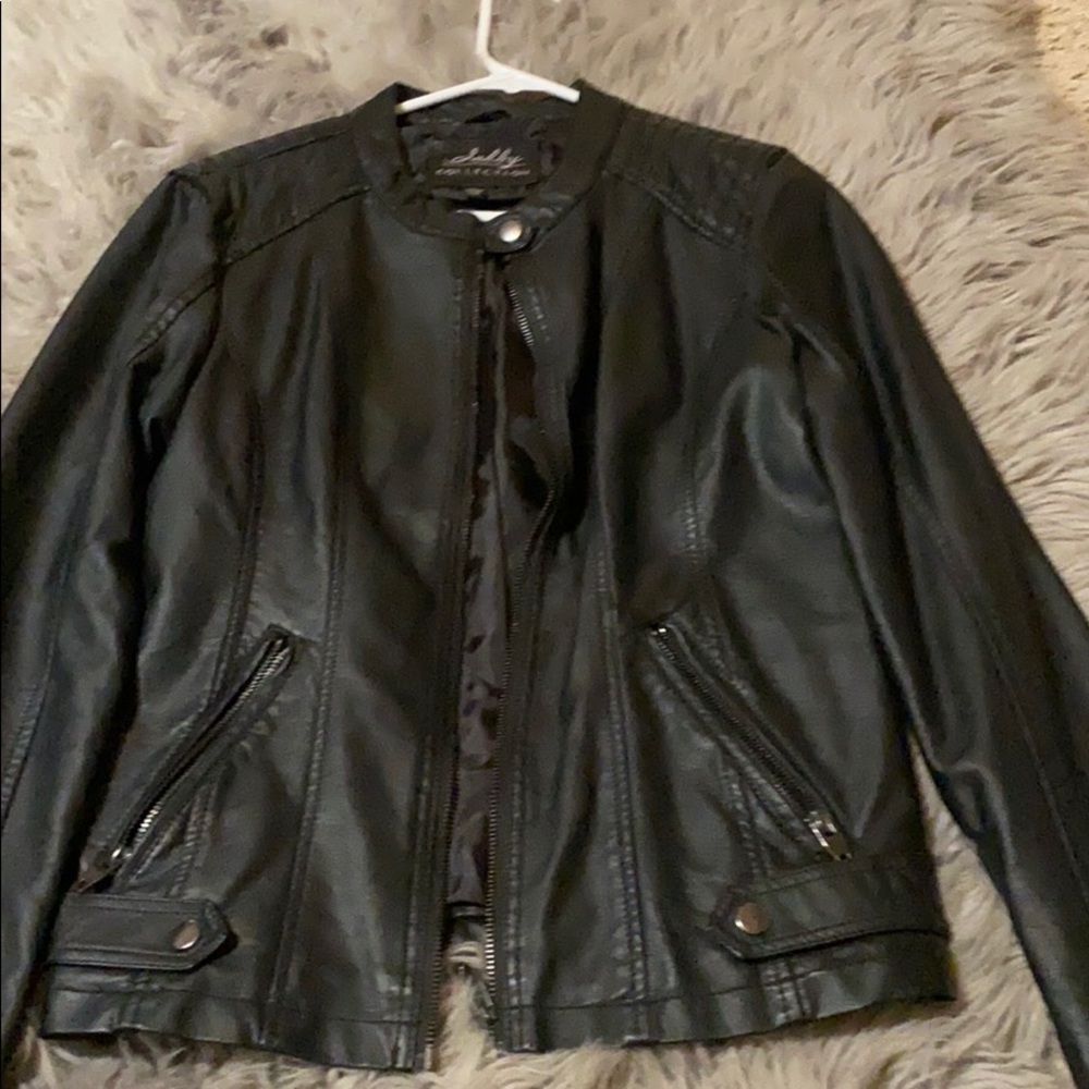 Black leather jacket